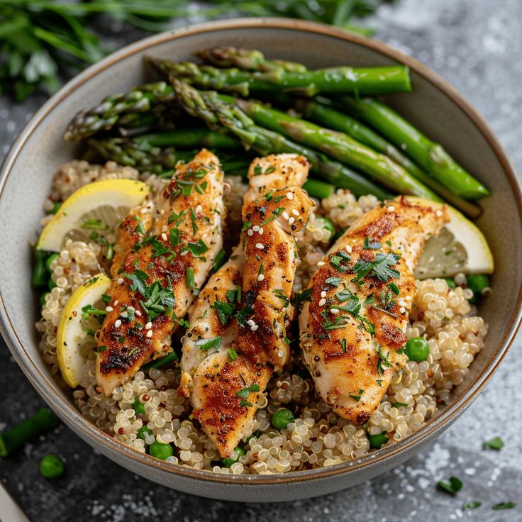 April Recipe: Spring Chicken & Asparagus Bowl
