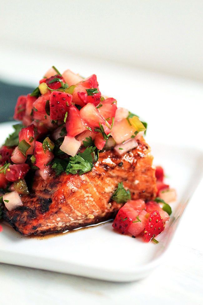June Recipe: Grilled Salmon with Strawberry Avocado Salsa